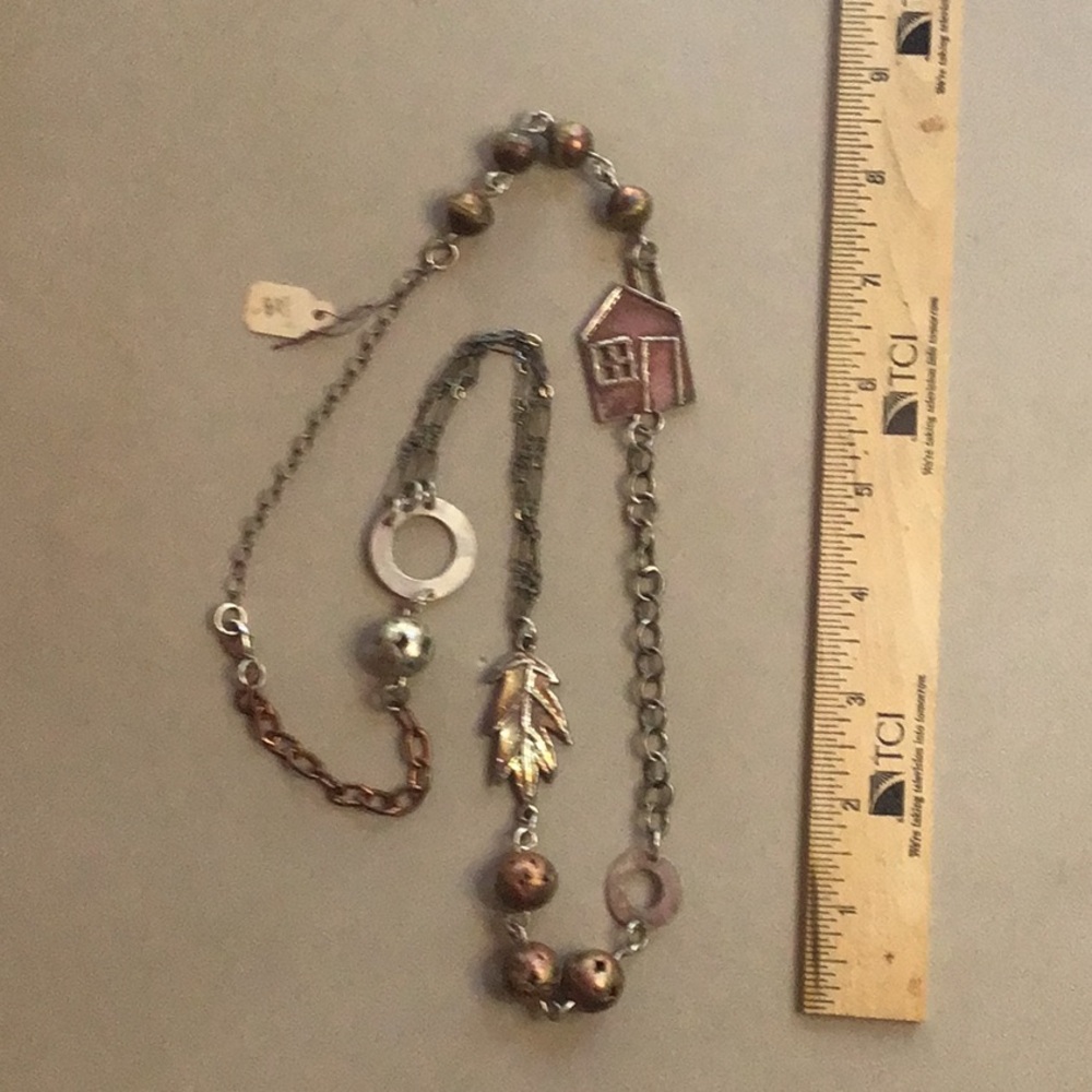 Charming Sterling and Copper Necklace - Picture 2 of 2